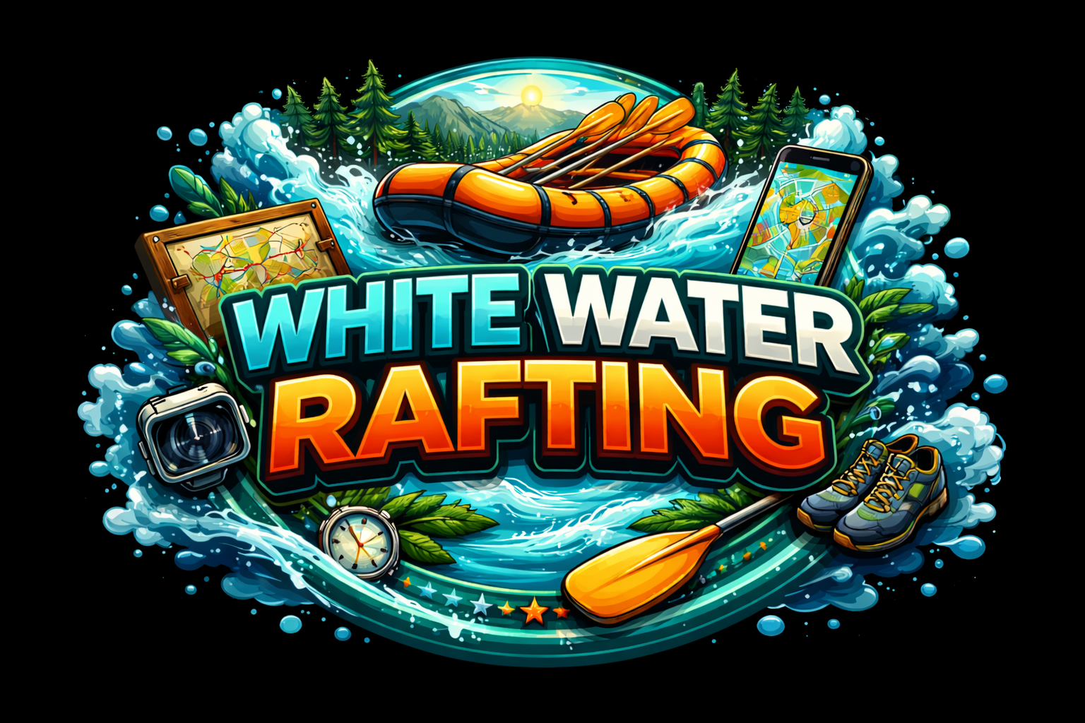 White Water Rafting Logo